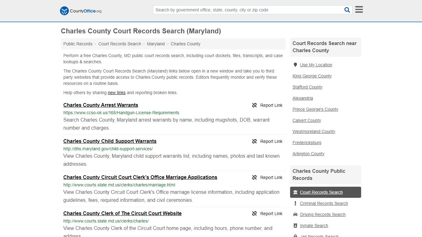 Charles County Court Records Search (Maryland) - County Office